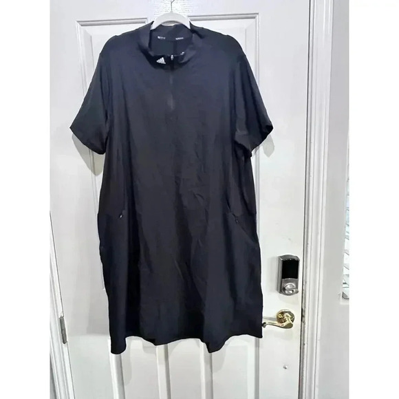 Adidas Black Short Sleeves Quarter-Zip Athletic Dress‎ Size 2X - Picture 1 of 5